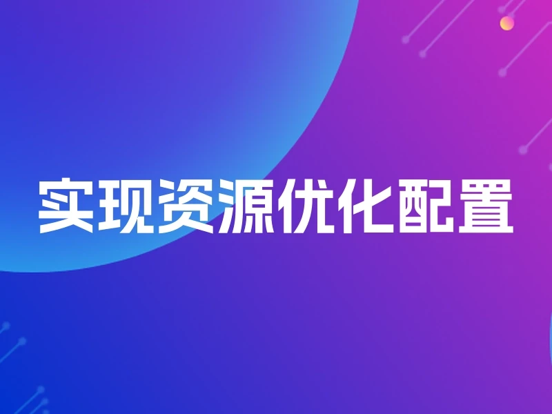 实现资源优化配置