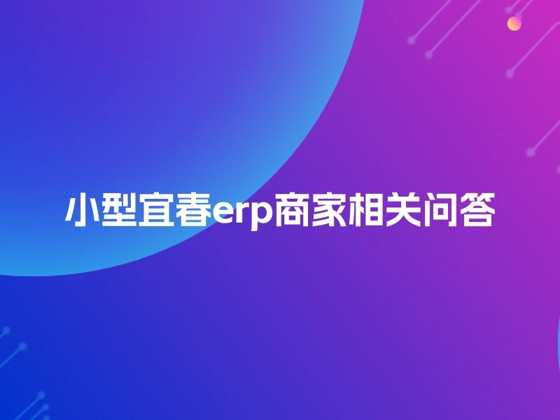 小型宜春erp商家相关问答