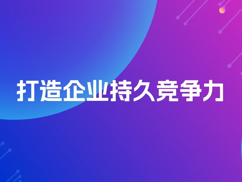 打造企业持久竞争力