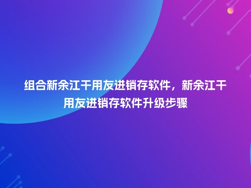 组合新余江干用友进销存软件，新余江干用友进销存软件升级步骤