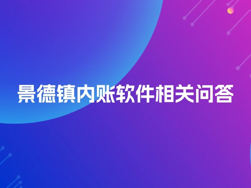 景德镇内账软件相关问答